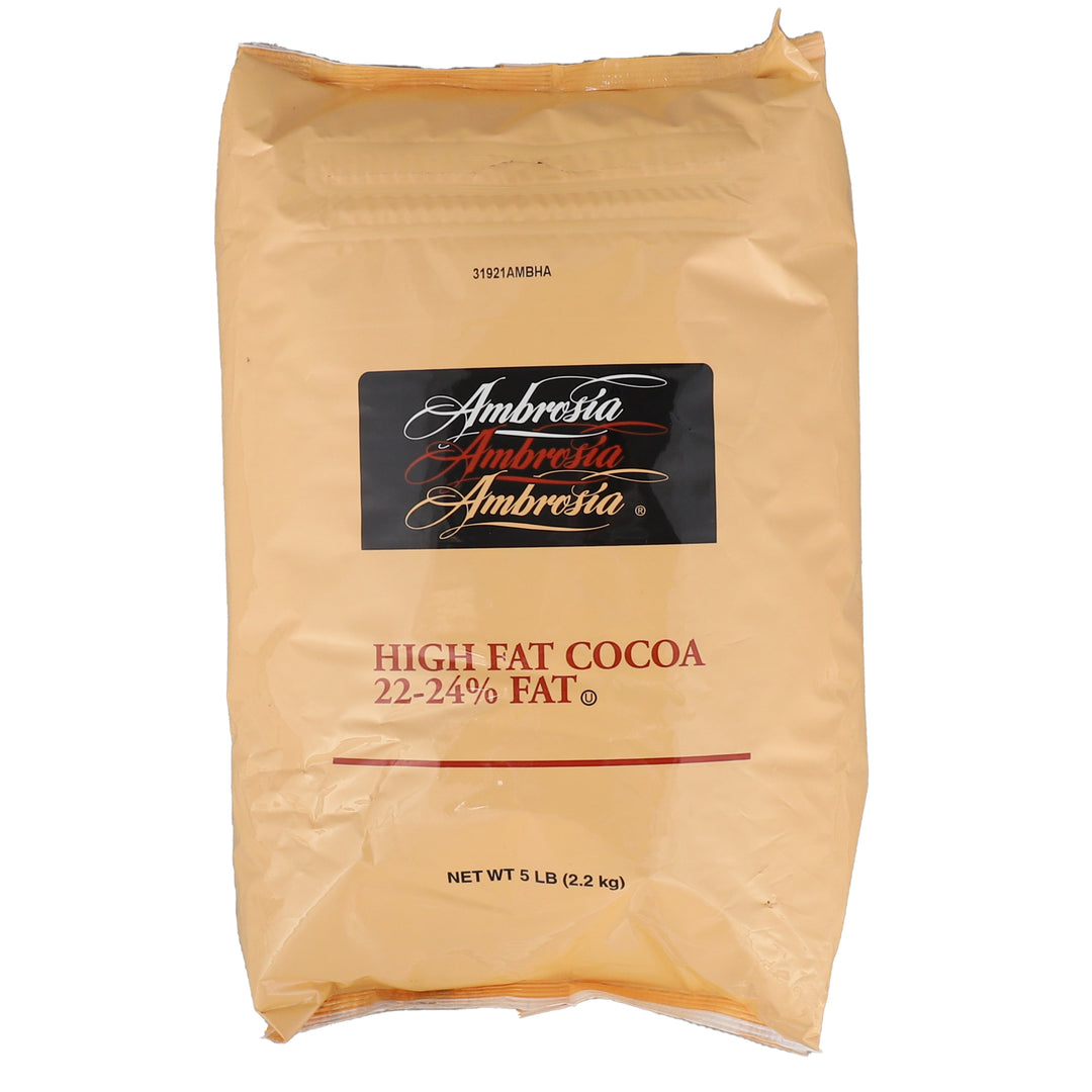 Ambrosia 22-24% High Fat-Natural-Cocoa Powder-5 lb.-6/Case