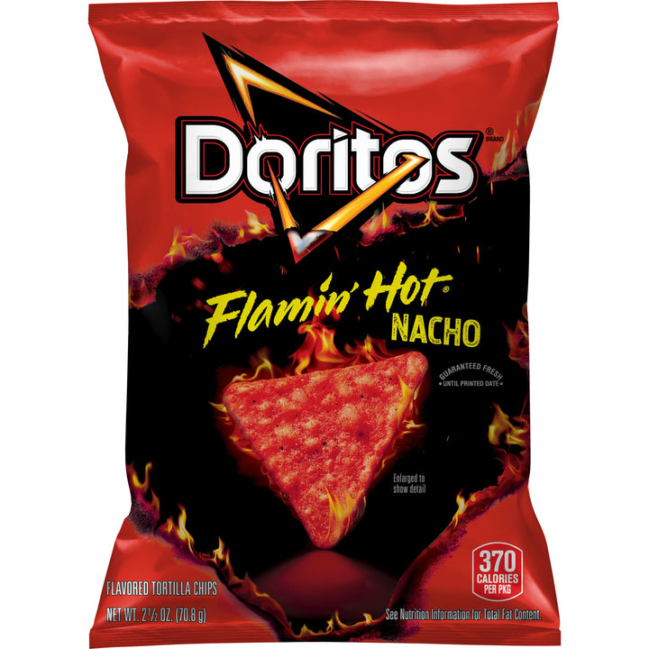 Doritos Flamin Hot Nacho Tortilla Chips-2.5 oz.-24/Case