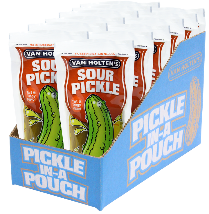 Van Holten's Jumbo Sour Pickle Whole Single Serve Pouch-1 Each-12/Case
