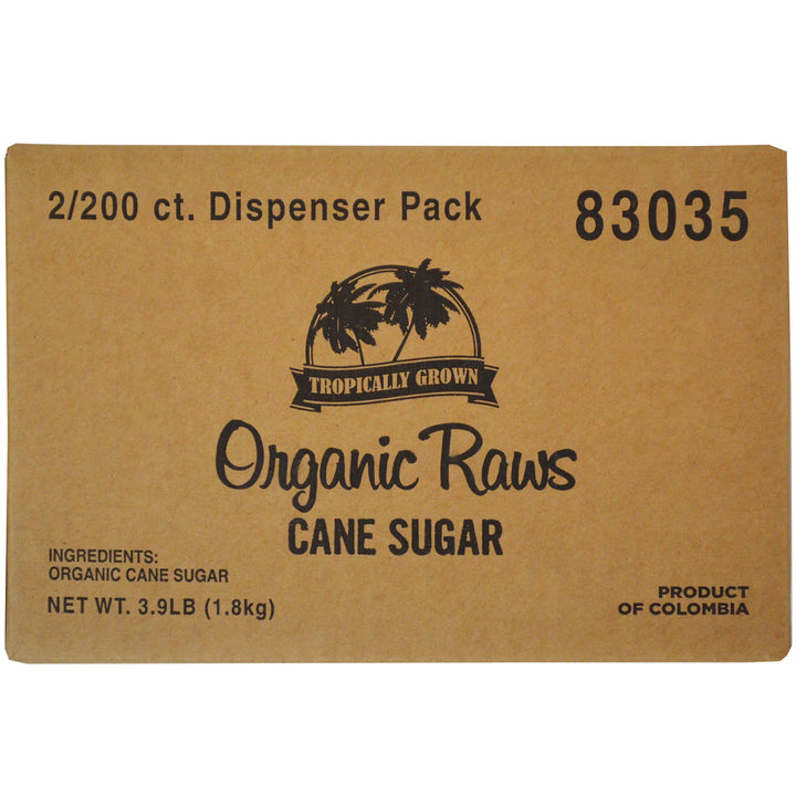 Organic Raws Turbinado Sugar-4.5 Gram-200/Box-2/Case