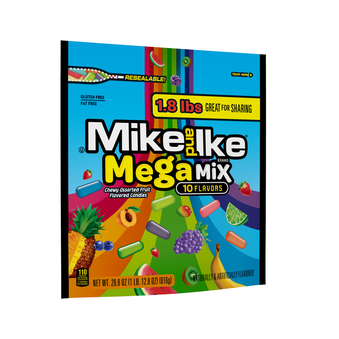 Mike & Ike Mega Mix Stand Up Bag-28.8 oz.-6/Case