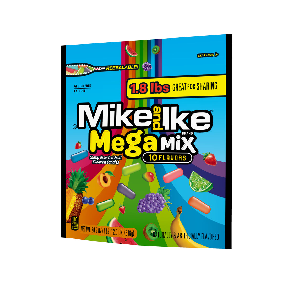 Mike & Ike Mega Mix Stand Up Bag-28.8 oz.-6/Case