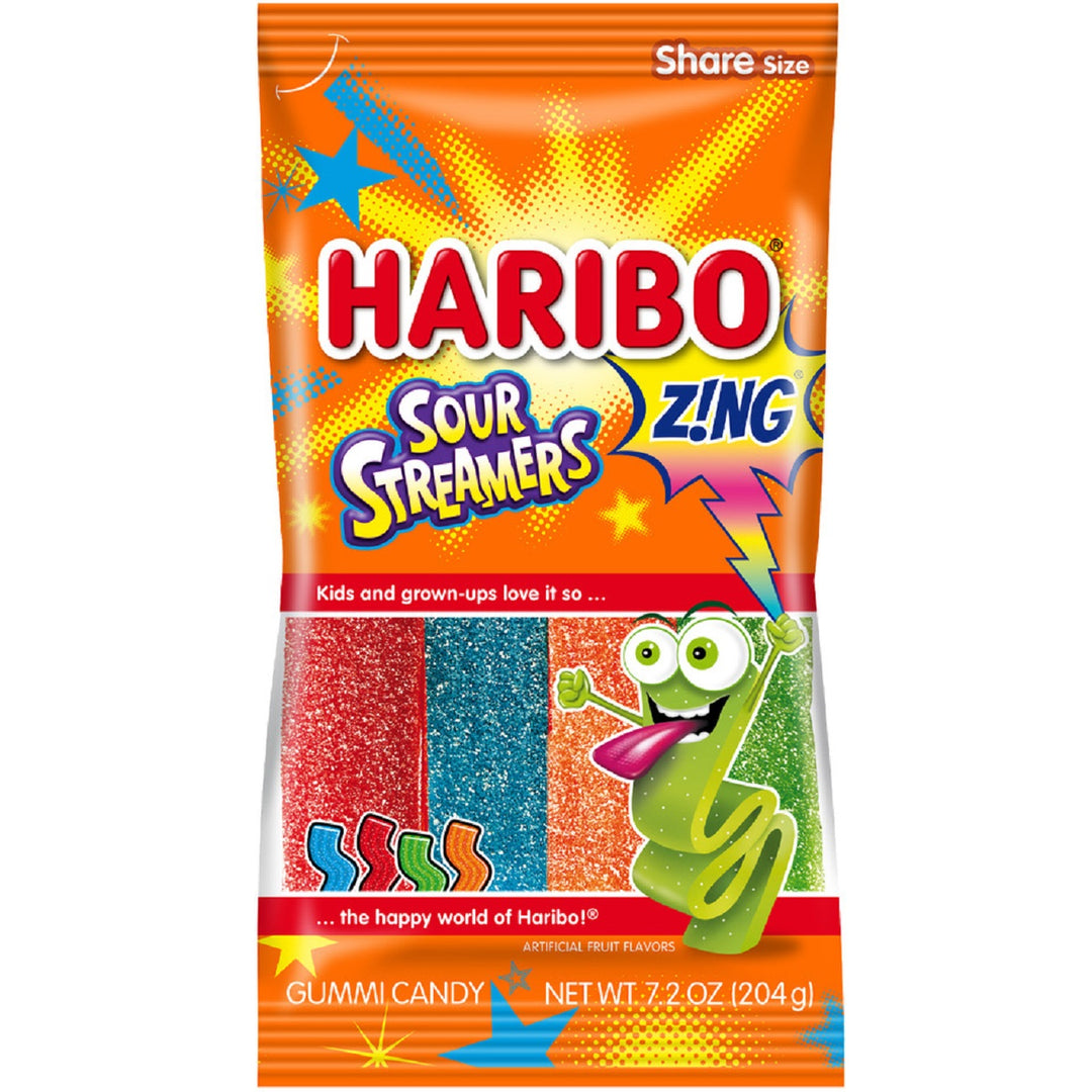 Haribo Confectionery Sour Streamers Gummy Candy-7.2 oz.-14/Case