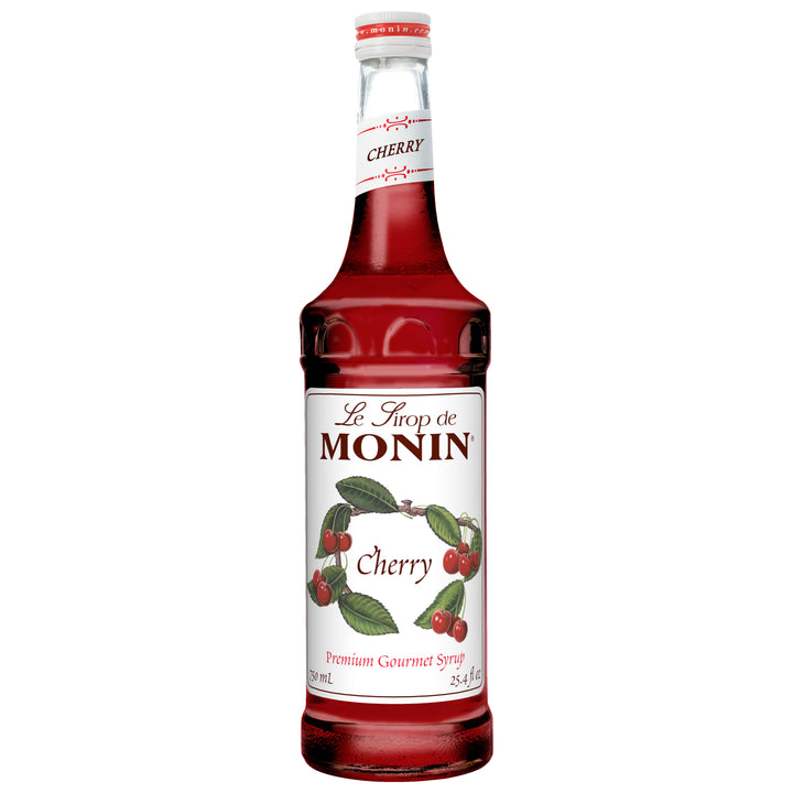 Monin Cherry Flavor Syrup Glass-750 Milileter-1/Box-12/Case