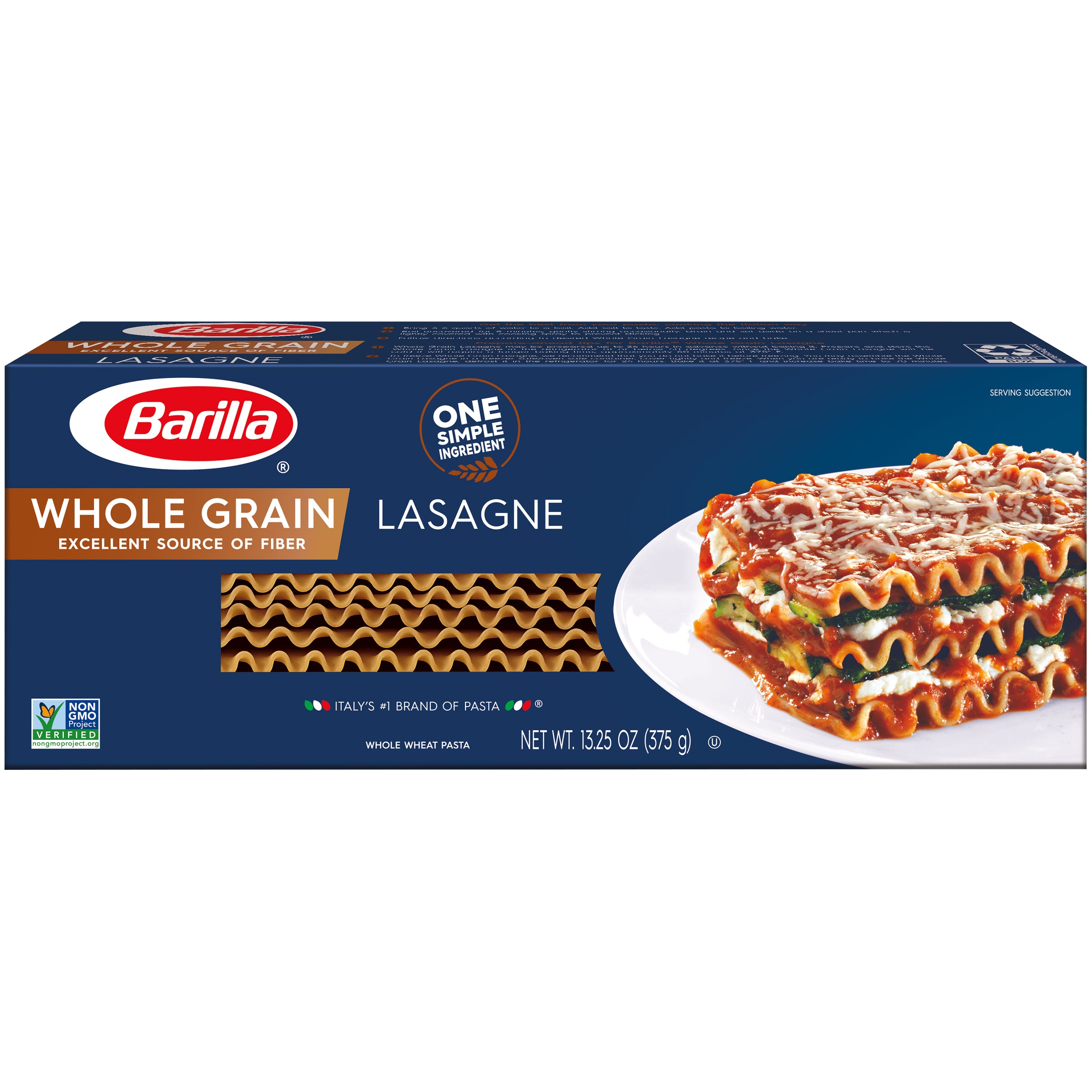 Barilla Wavy Whole Grain Lasagna Pasta-13.25 oz.-12/Case MPN
