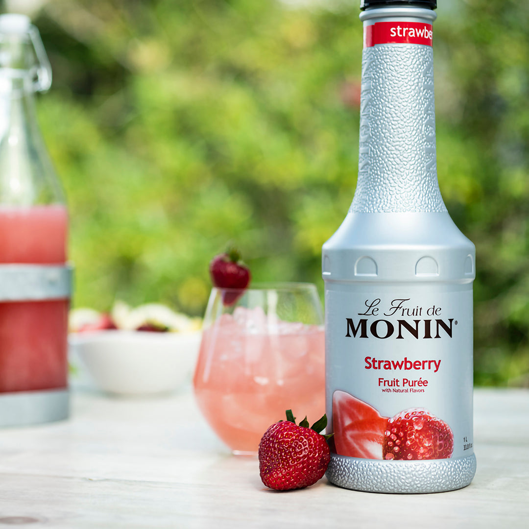 Monin Premium Strawberry Fruit Puree-1 Liter-4/Case