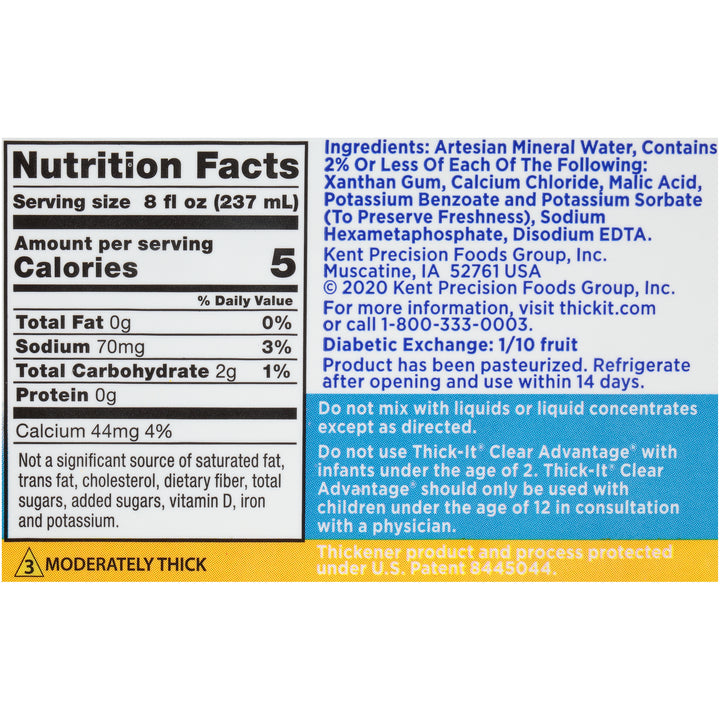 Thick It Clear Advantage Aqua Care H20 Honey Water-8 fl oz.-24/Case