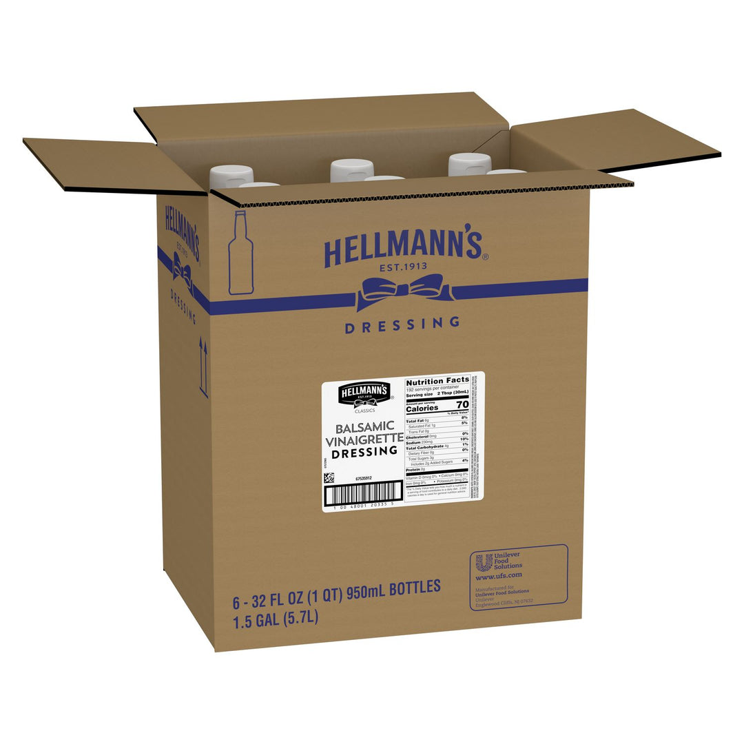 Hellmann's Classics Balsamic Vinaigrette Salad Bar Dressing Bottle-32 oz.-6/Case