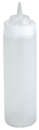 Winco Squeeze Bottle 32 oz. Wide Mouth Clear 6 Pieces/Pack-6 Each