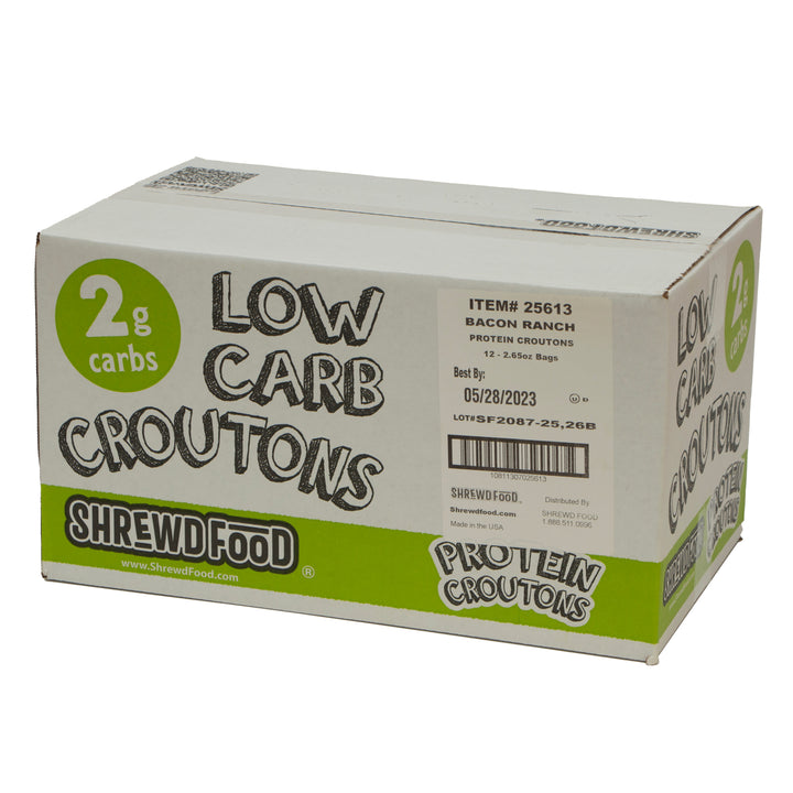 Shrewd Food Bacon Ranch Protein Crouton Bag-2.65 oz.-12/Case