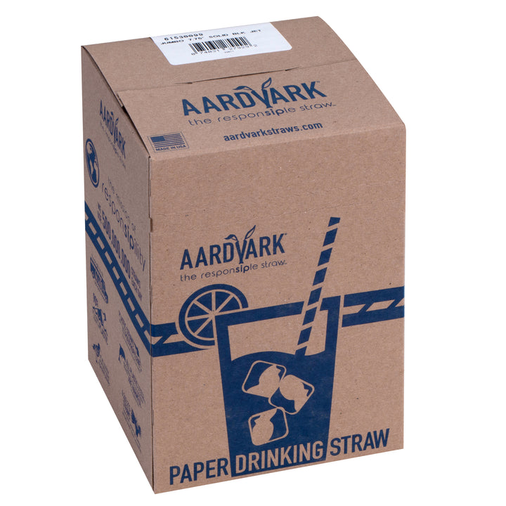 Aardvark By Hoffmaster Straw-Black Jumb Ppr Solid Wrapped-400 Each-8/Case