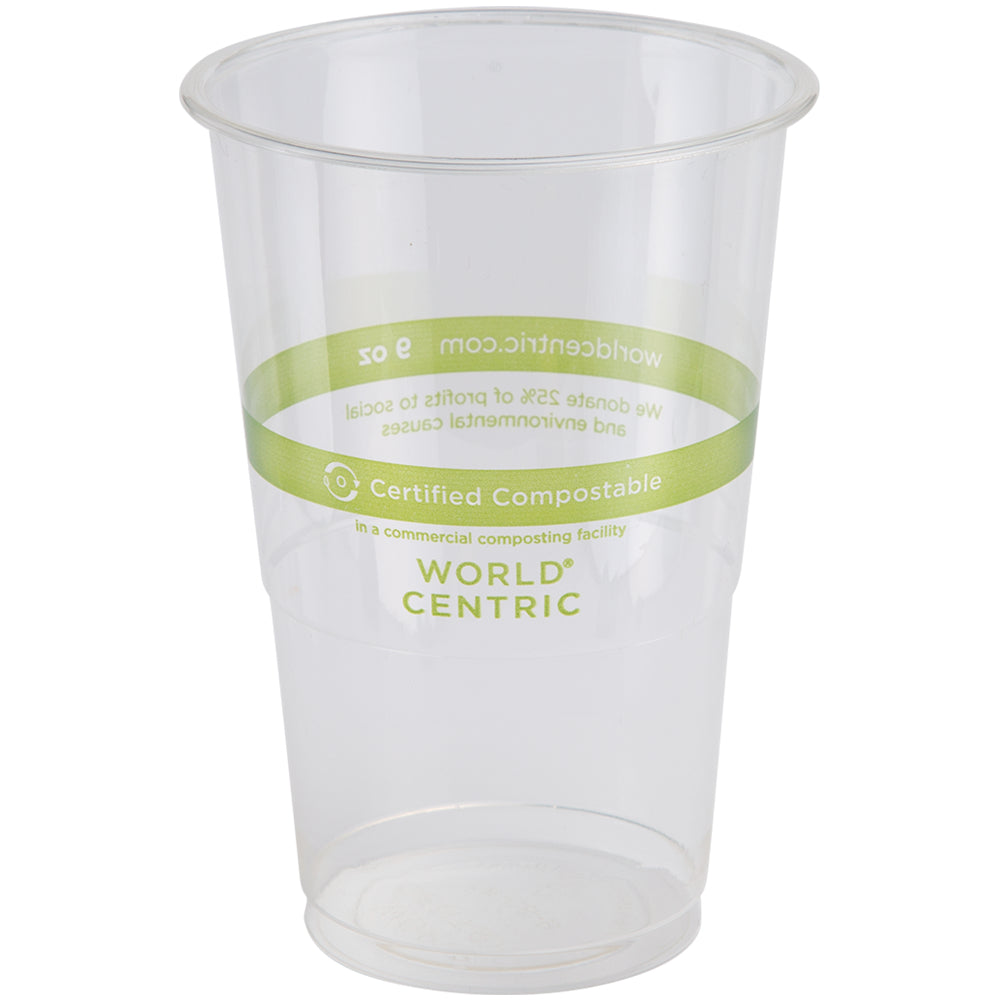 World Centric 9 oz. Ingeo Compostable Clear Cup-50 Each-40/Case