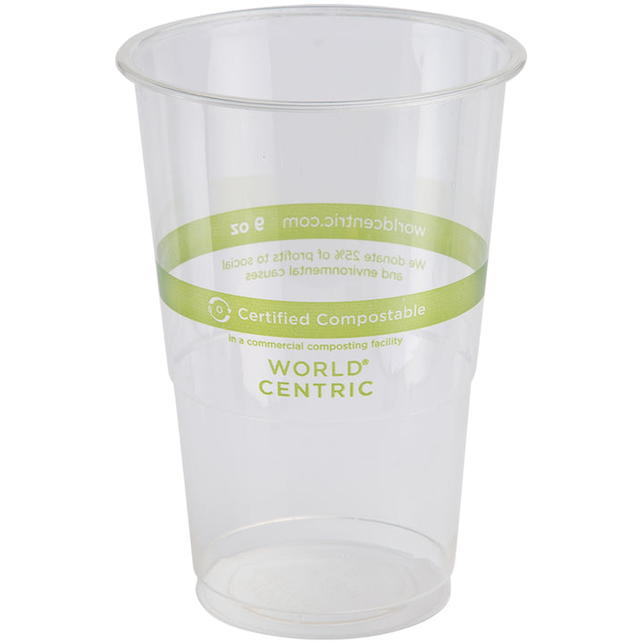 World Centric 9 oz. Ingeo Compostable Clear Cup-50 Each-40/Case