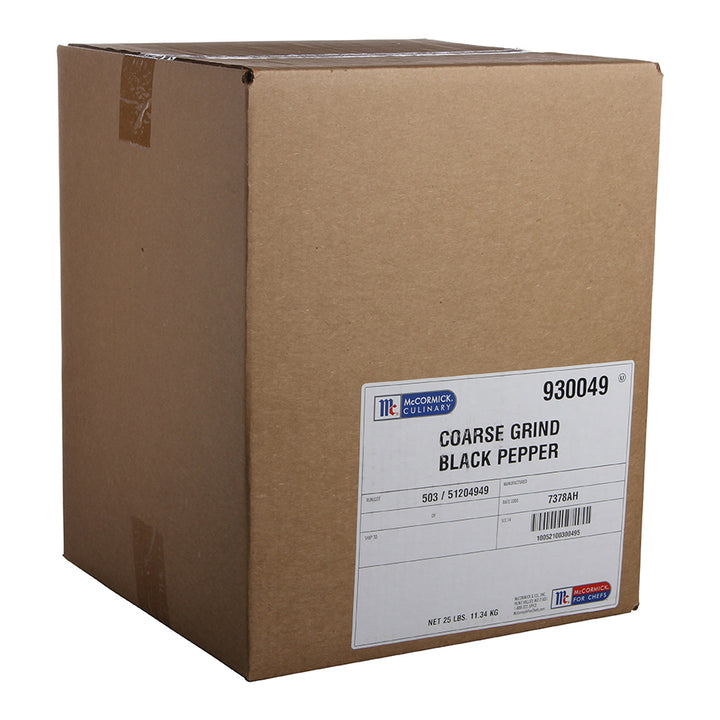Mccormick Spice Pepper Black Coarse Grade-25 lb.-1/Case