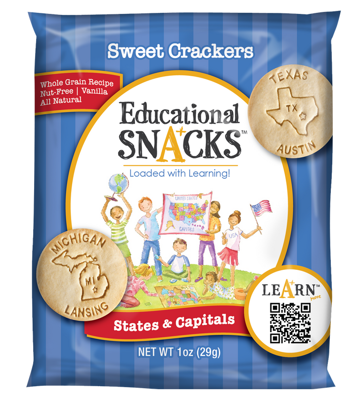 Educational Snacks States & Capitals Educational Snack Crackers-1 oz.-120/Case