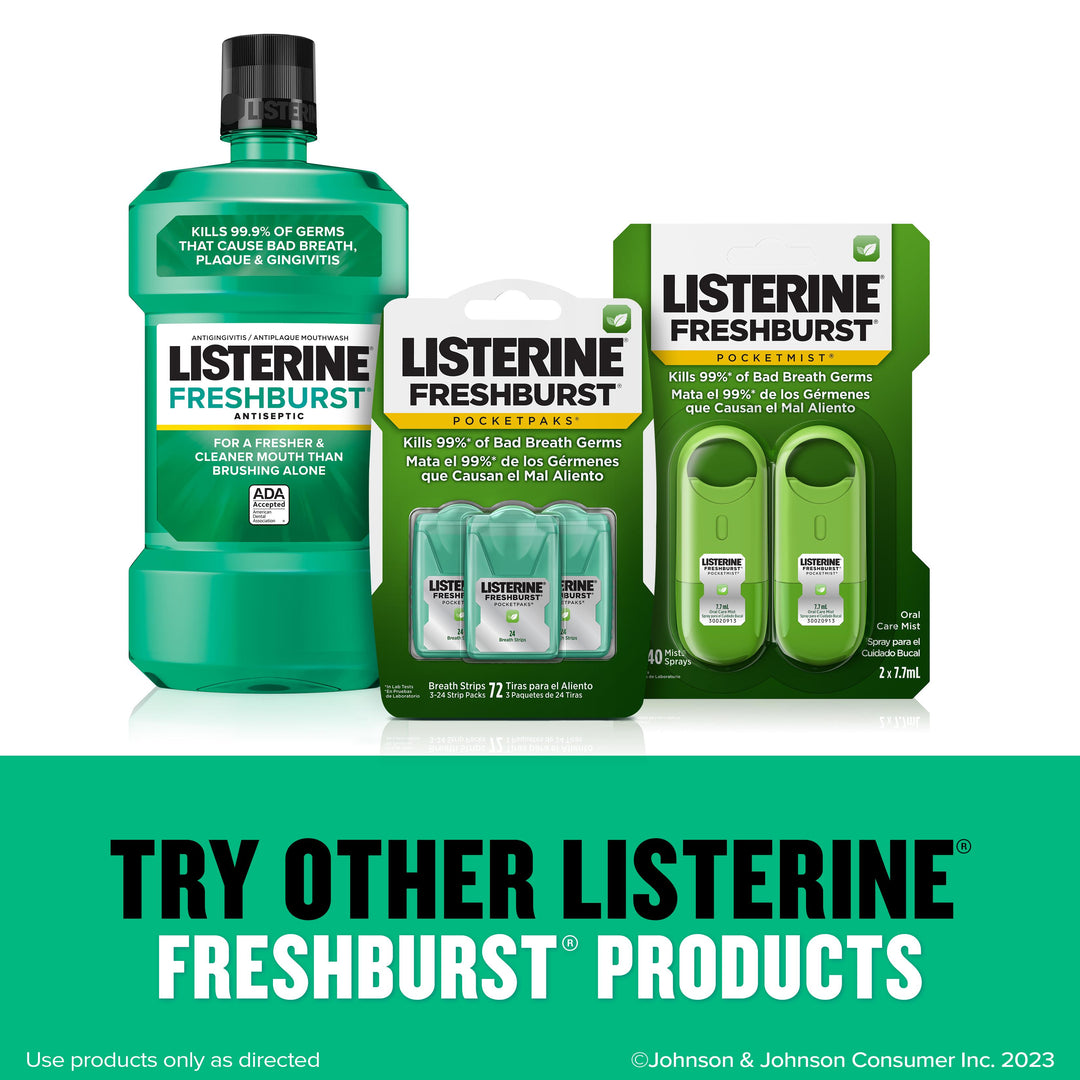 Listerine Pocketpaks Freshburst Breath Strips-24 Count-12/Box-12/Case