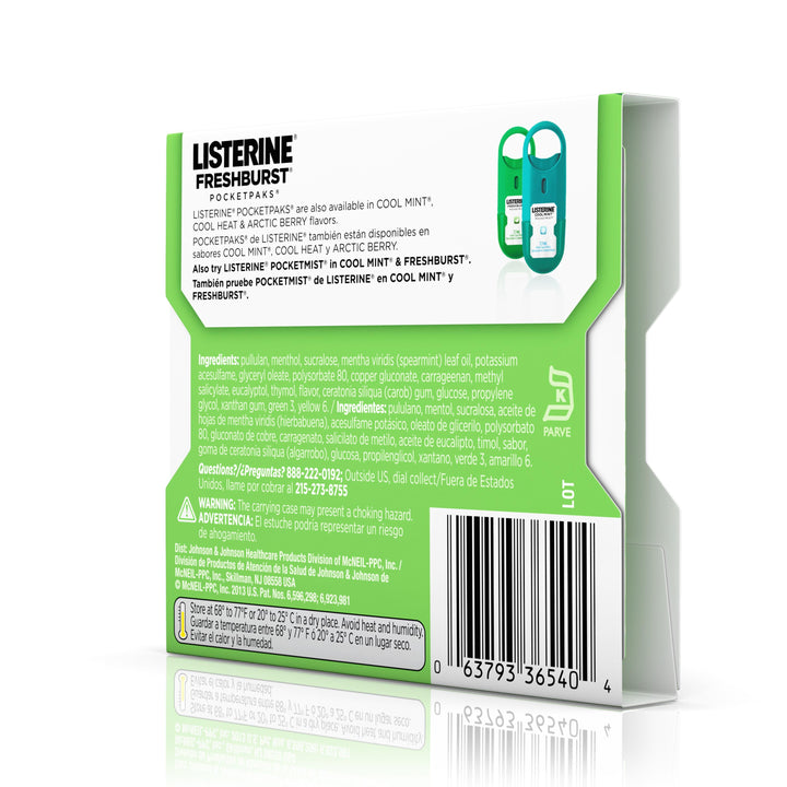 Listerine Pocketpaks Freshburst Breath Strips-24 Count-12/Box-12/Case