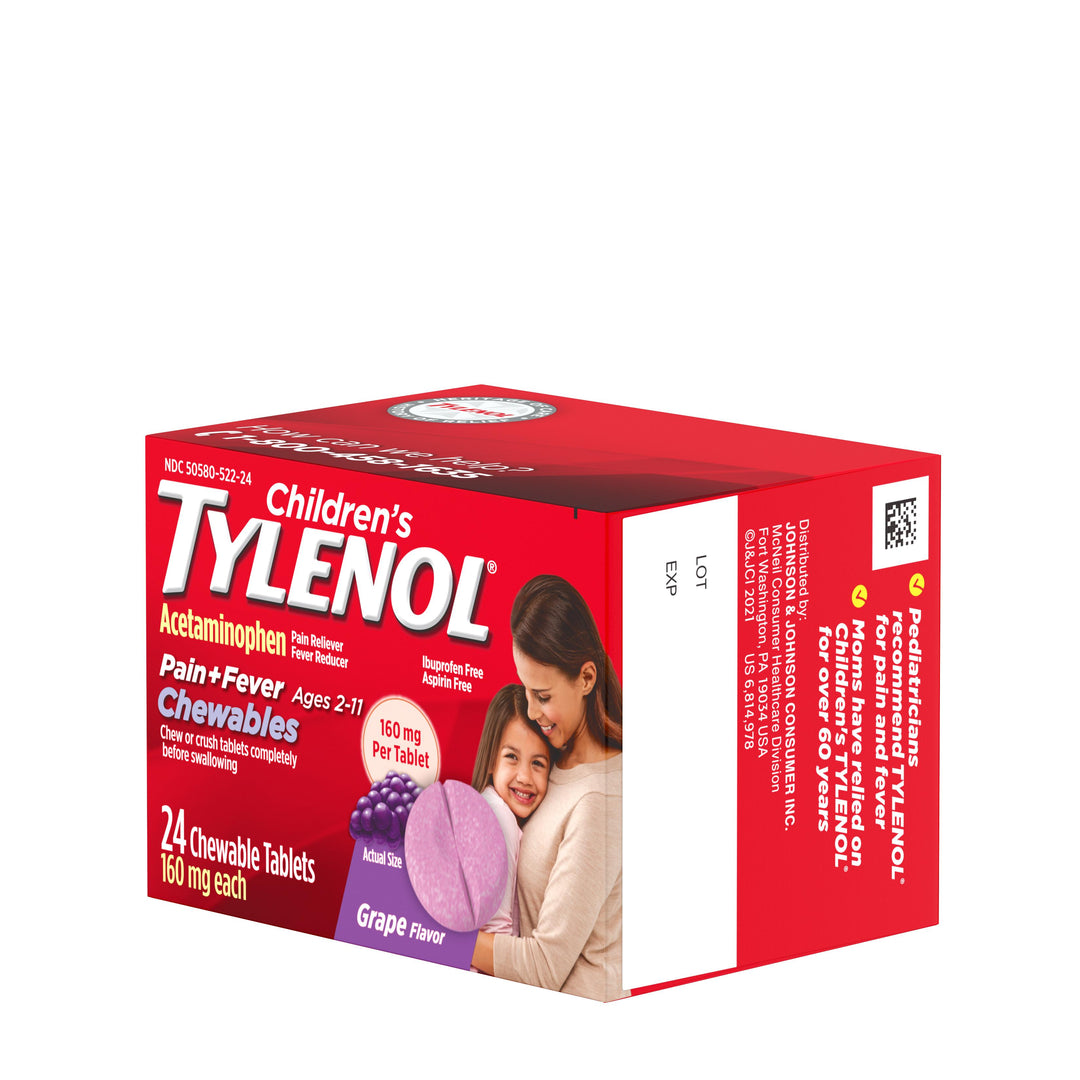 Tylenol Childrens Chewables Grape Acetaminophen 48/24 Cnt.