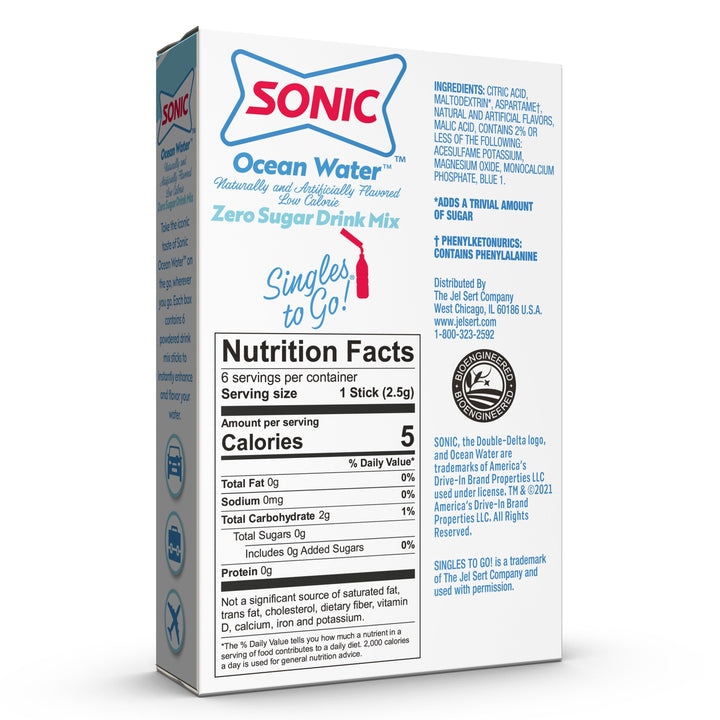Sonic Ocean Water Singles To Go-6 Count-12/Case