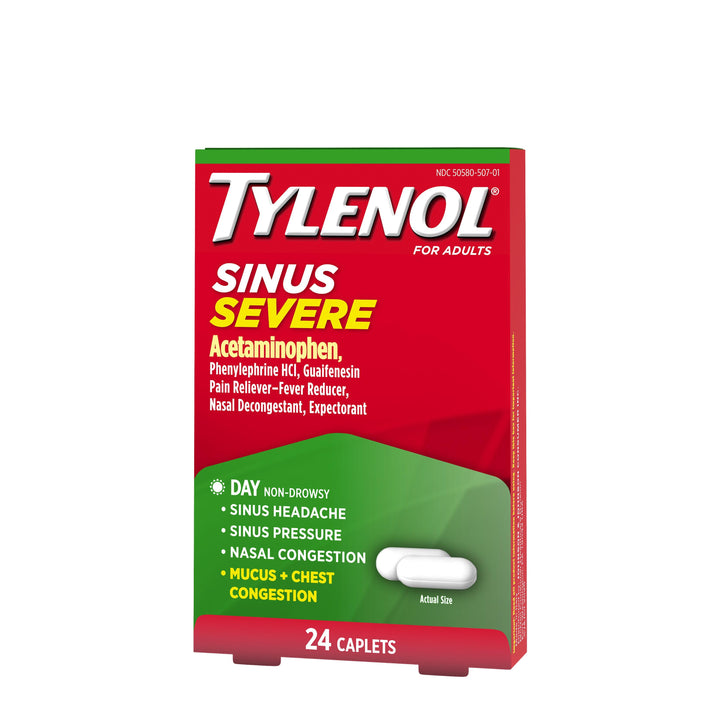 Tylenol Severe Congestion And Pain Caplets-24 Count-6/Box-8/Case