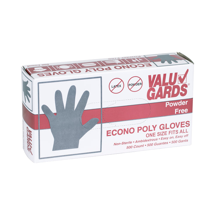 Valugards Clear Poly One Size Fits All Glove-500 Each-500/Box-4/Case