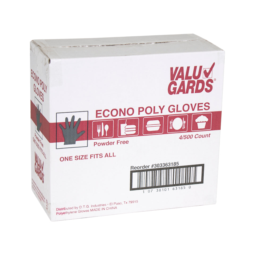Valugards Clear Poly One Size Fits All Glove-500 Each-500/Box-4/Case