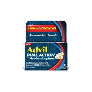 Advil Dual Action Dual Action With Acetaminophen-36 Each-3/Box-12/Case