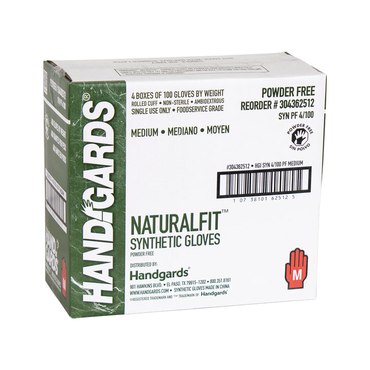Handgards Naturalfit Powder Free Medium Synthetic Glove-100 Each-100/Box-4/Case