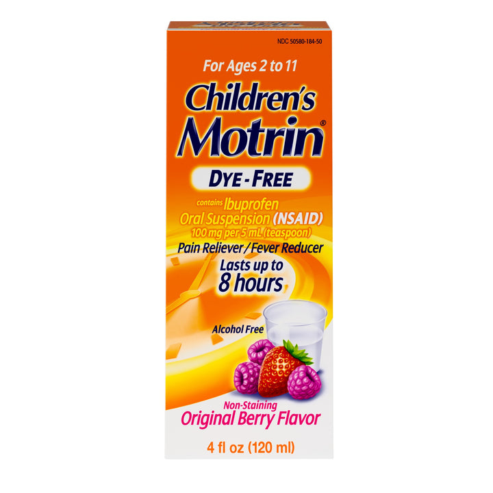 Motrin Children's Dye Free Suspension Berry-4 fl oz.s-3/Box-12/Case