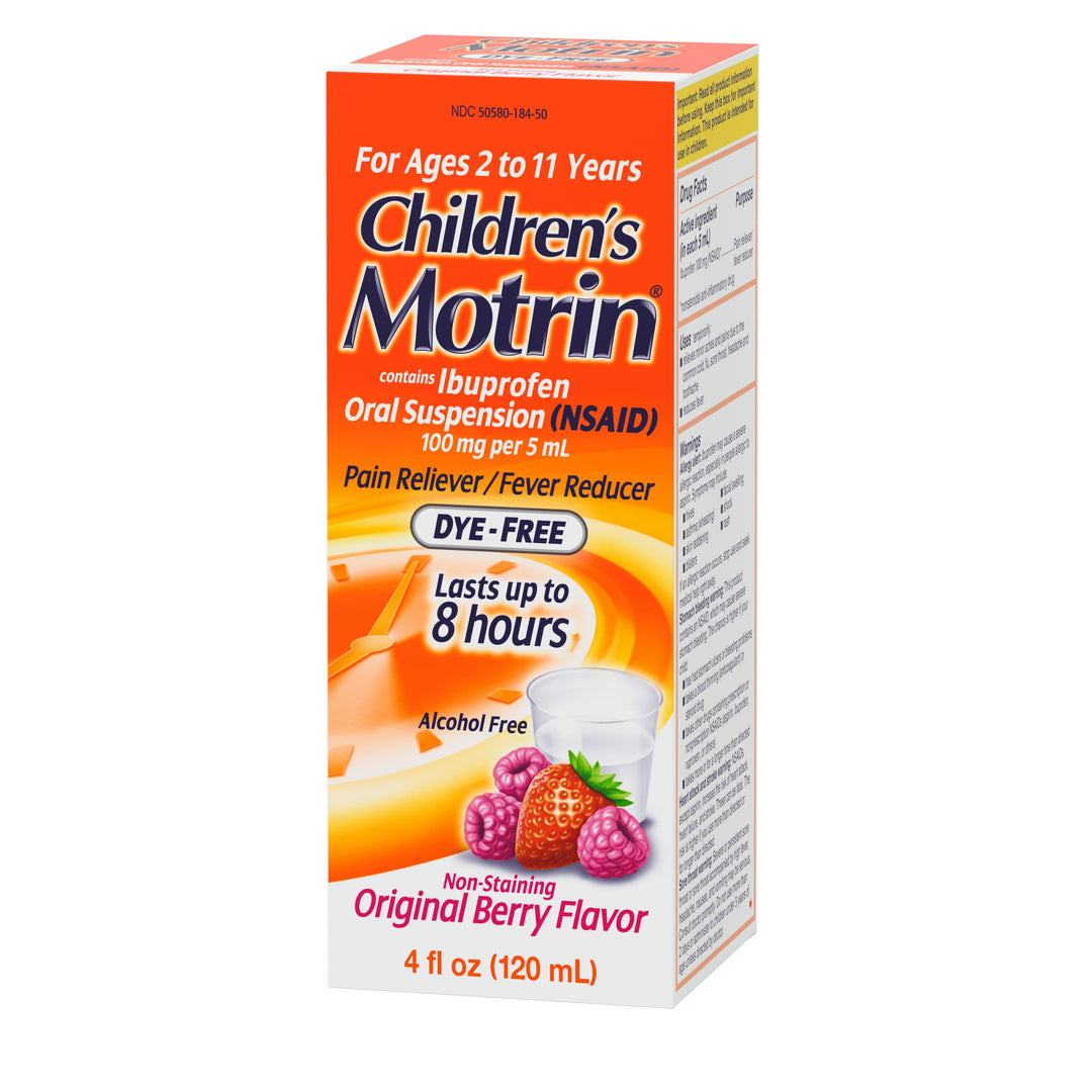 Motrin Children's Dye Free Suspension Berry-4 fl oz.s-3/Box-12/Case