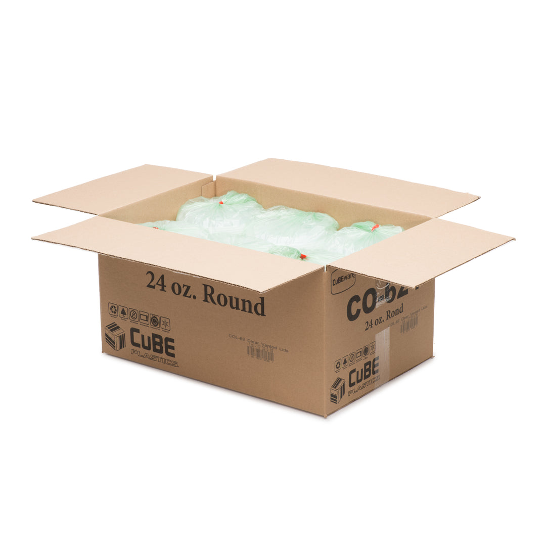 Cubeware Clear Vented Lid Bulk Pack-300 Piece-1/Case