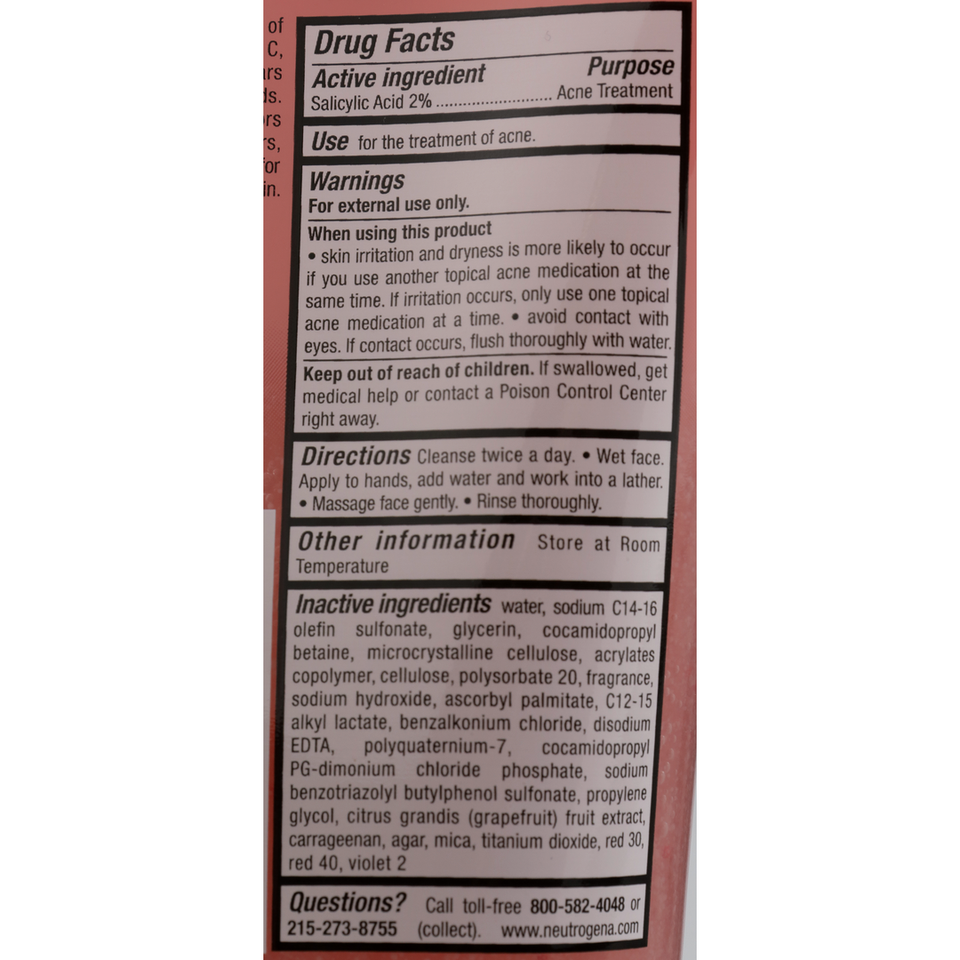 Neutrogena Oil-Free Acne Wash Pink Grapefruit Foaming Scrub-4.2 oz.-3/Box-4/Case