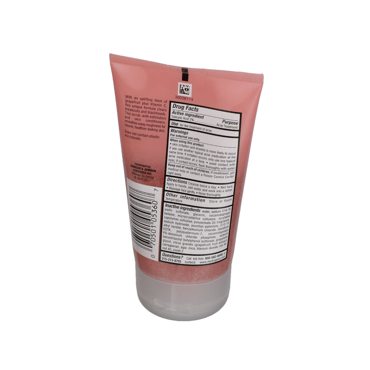 Neutrogena Oil-Free Acne Wash Pink Grapefruit Foaming Scrub-4.2 oz.-3/Box-4/Case