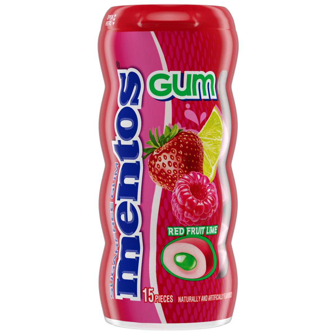 Mentos Sugar Free Pure Fresh Red Fruit Lime Gum-15 Piece-10/Box-12/Case
