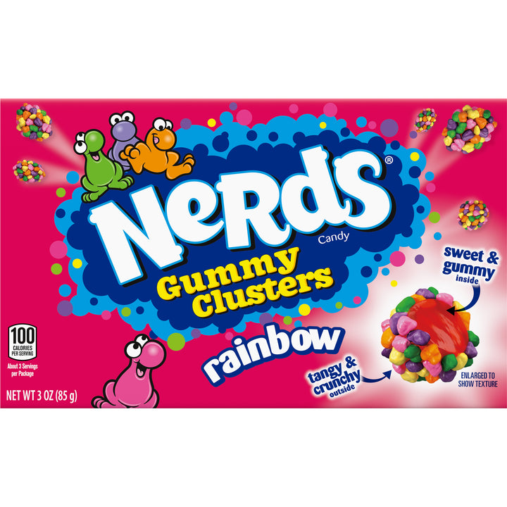Nerds Clusters Theater Box Gummy Candy-3 oz.-12/Case