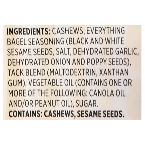 Snak Club Resealable Everything Bagel Cashews-2.5 oz.-6/Case