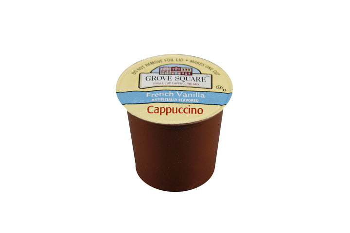 Grove Square French Vanilla Cappuccino Single Service Brewing Cup-12.7 oz.-4/Case
