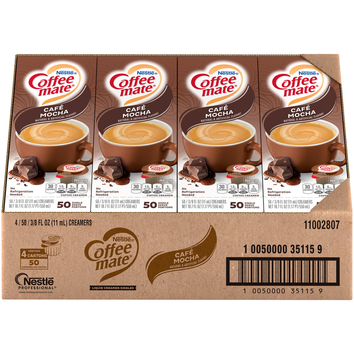 Coffee-Mate Cafe Mocha Single Serve Liquid Creamer-18.7 fl oz.s-4/Case