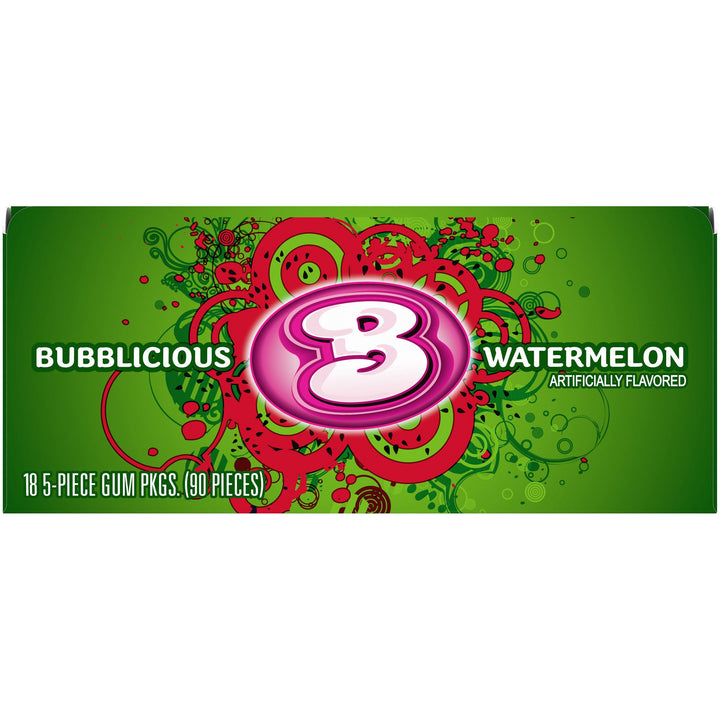 Bubblicious Wave Singles Watermelon Gum-5 Count-18/Box-8/Case