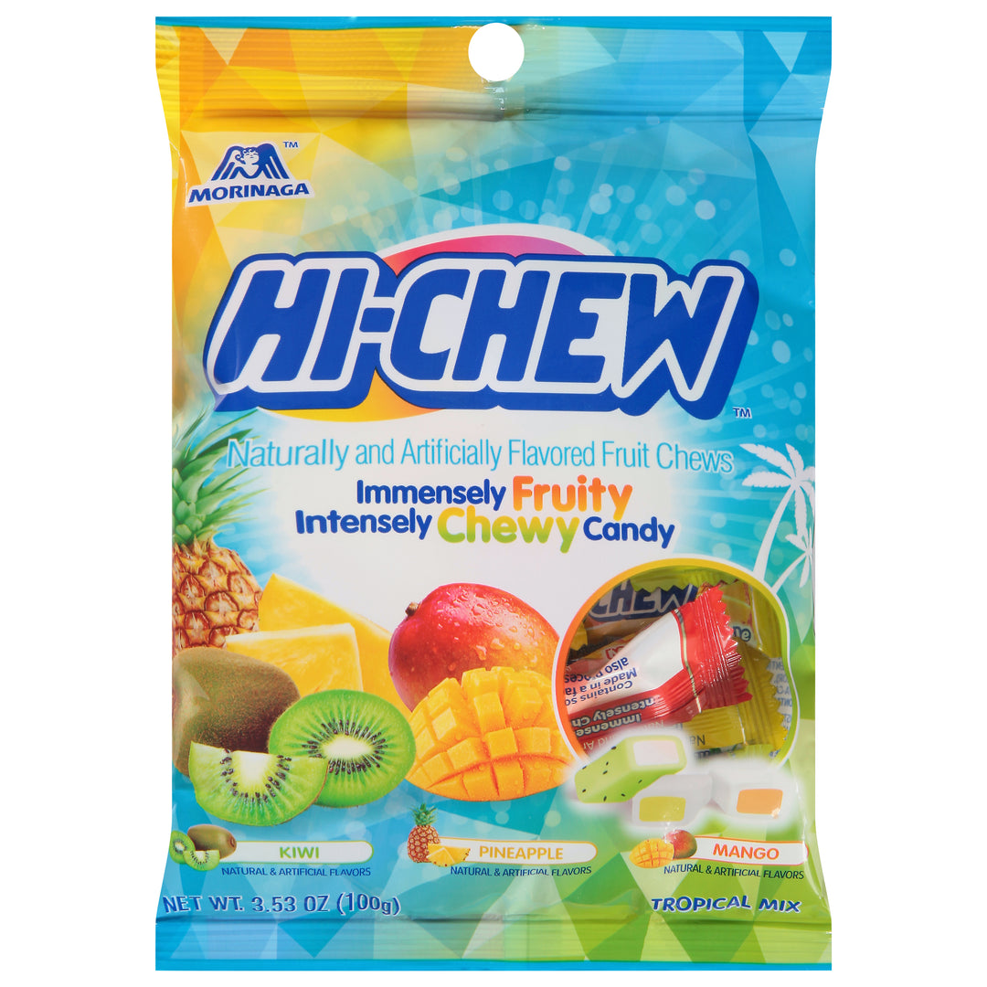 Hi-Chew Tropical Mix Candy Peg Bag-3.53 oz.-12/Case