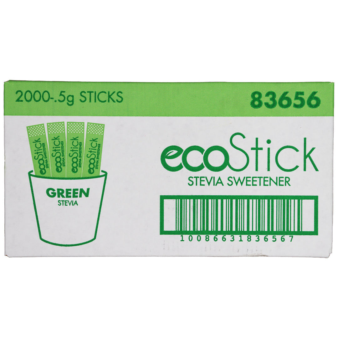Ecostick Sugar Substitute Stevia Green Sticks-0.5 Gram-2000/Case