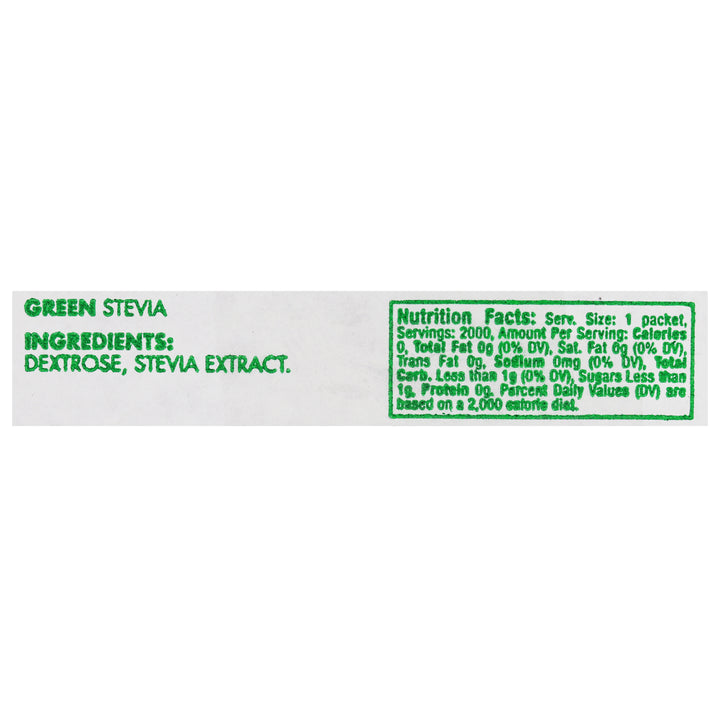Ecostick Sugar Substitute Stevia Green Sticks-0.5 Gram-2000/Case