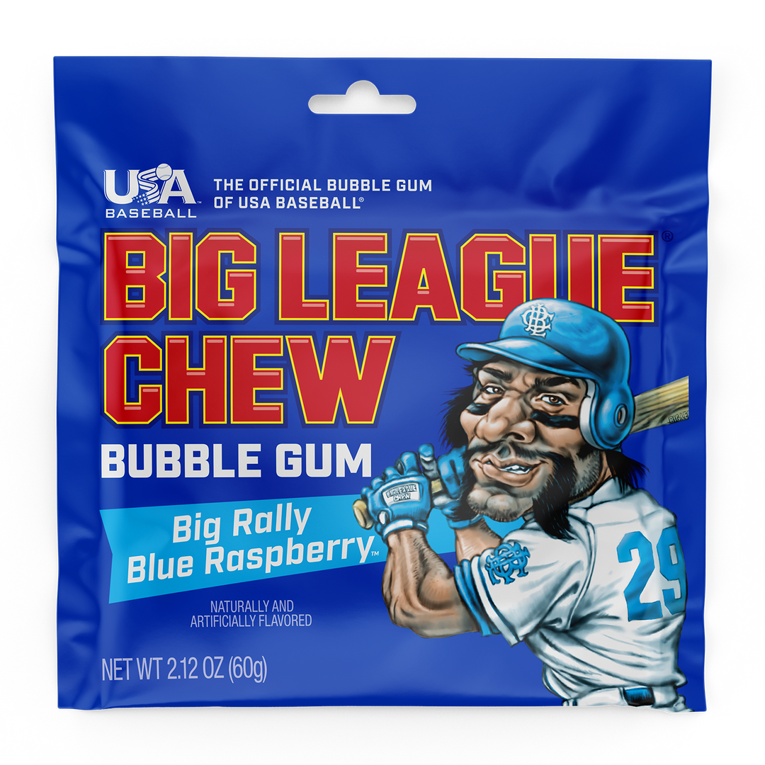 Big League Chew Big League Chew Blue Raspberry-2.12 oz.-12/Box-9/Case