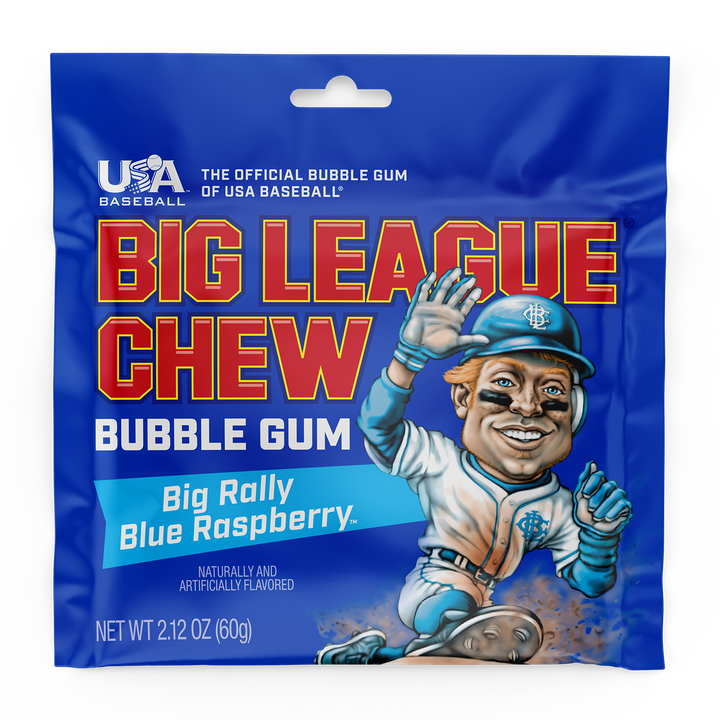 Big League Chew Big League Chew Blue Raspberry-2.12 oz.-12/Box-9/Case