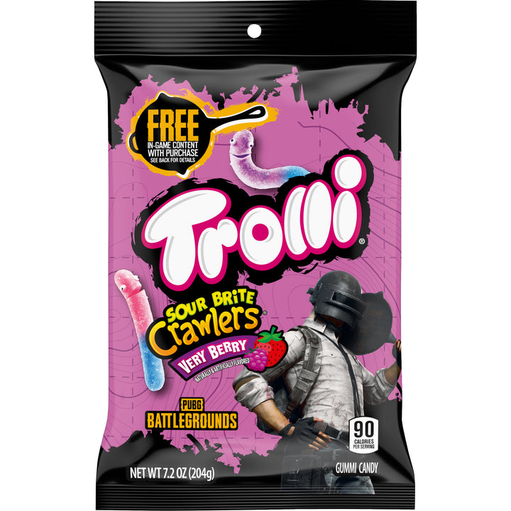 Trolli Very Berry Sour Brite Crawlers Gummy Candy-7.2 oz.-8/Case