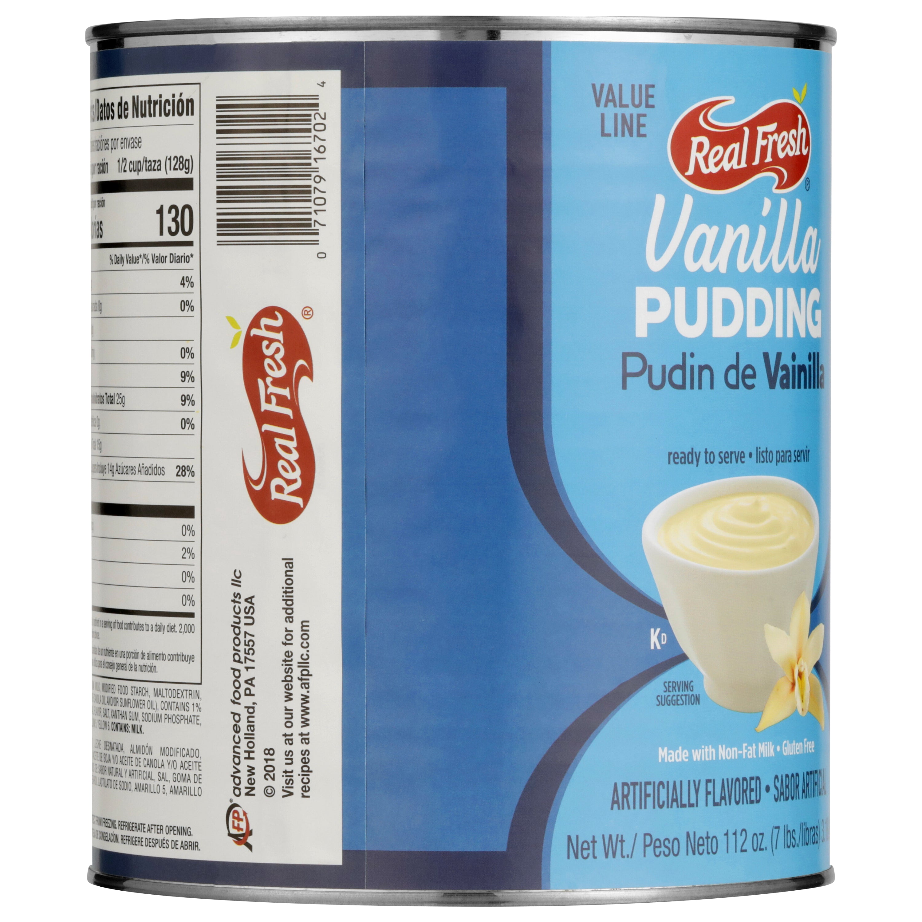 Real Fresh Value Line Trans Fat Free Vanilla Flavored Pudding-7 lb