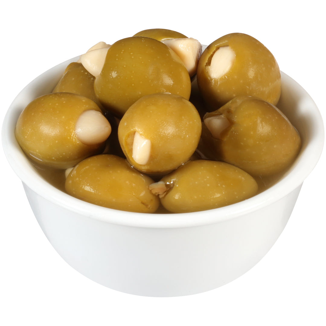 Pearls Garlic Stuffed Queen Olives Jar-7 oz.-6/Case