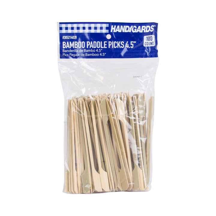 Handgards Bamboo 4.5 Inch Paddle Pick-100 Each-100/Box-10/Case