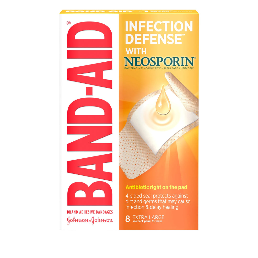 Band Aid Infection Defense Bandages Box-8 Count-3/Box-8/Case