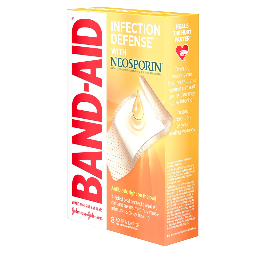 Band Aid Infection Defense Bandages Box-8 Count-3/Box-8/Case